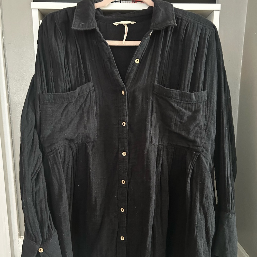 Free People Black High Low Dress